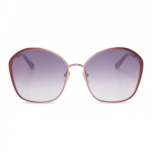 CHLOE GOLD BURGUNDY VIOLET GRADIENT SUNGLASSES CH0015S - Picture 5 of 6